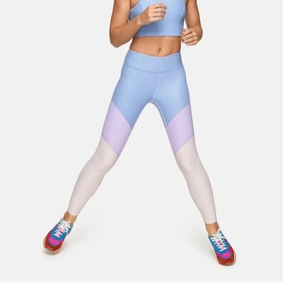 Outdoor Voices Colorblock 7/8 Leggings In Lilac Springs Size L - Picture 1 of 9